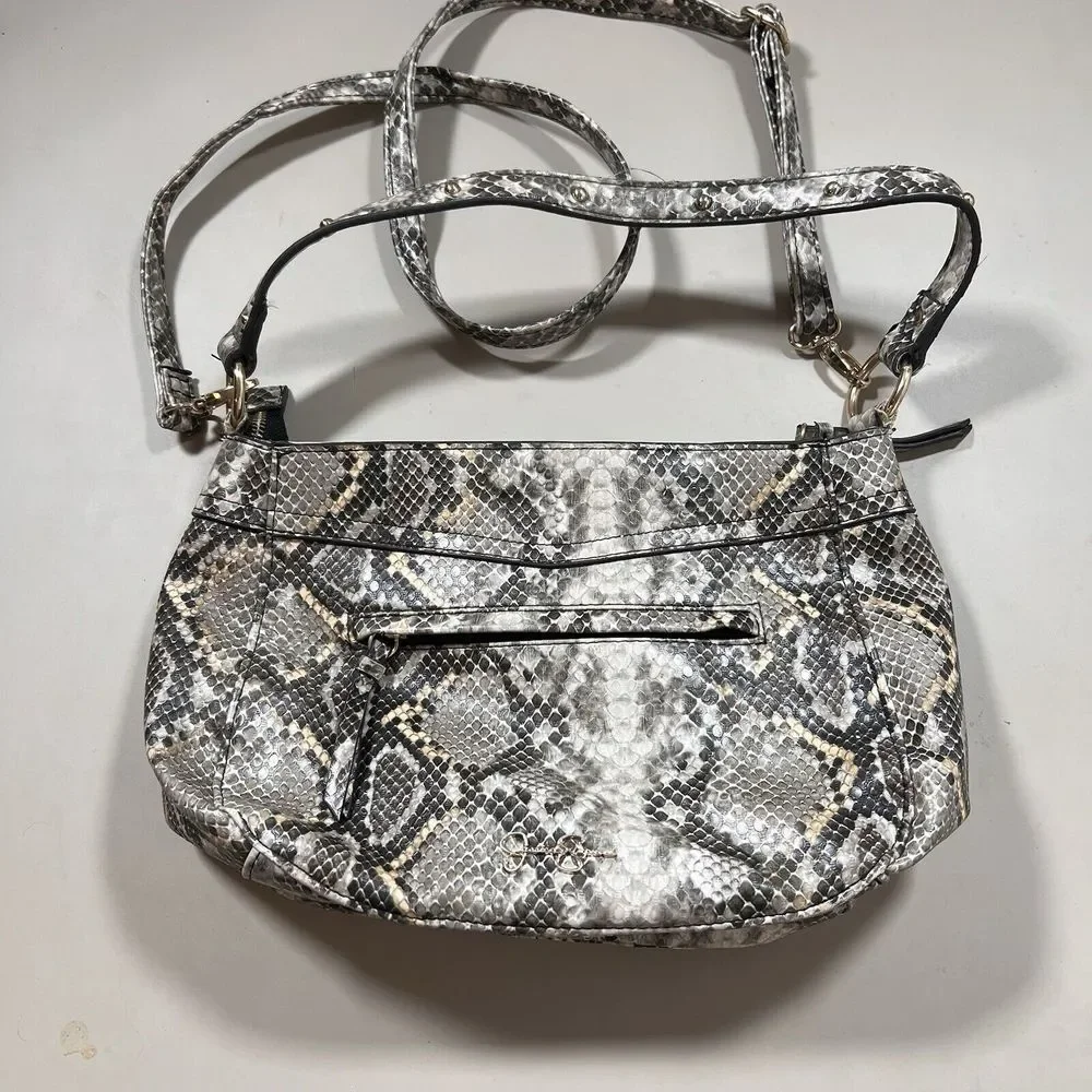 Jessica Simpson Faux Snake Skin Shoulder Bag Cross Body Purse Medium Size